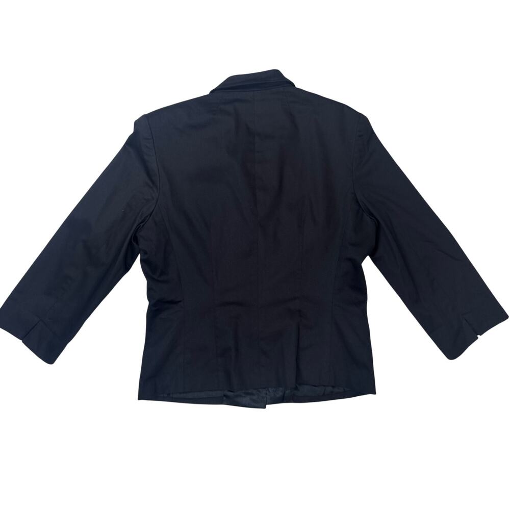 Avenue Montaigne Black Satin Lapel Blazer Women’s Size 5 Tailored Jacket Junior - Picture 2 of 13